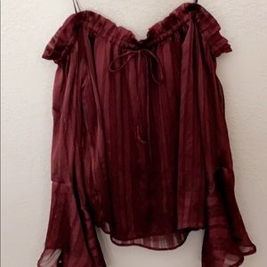 Burgundy off shoulder top
